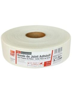 Bande de joint fibre de verre adhésive P301 en rouleau pour plaque de plâtre - long. 153m x larg. 48mm