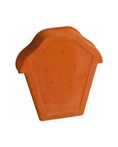 Fronton pour faîtière ondulée à emboîtement universelle terre cuite flammé rustique - long. 30 cm x larg. 30 cm