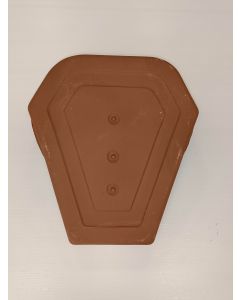 Fronton de rive universelle terre cuite flammé rustique - long. 35 cm x larg. 33,5 cm