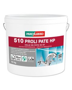 Colle à carrelage en pâte souple D2 hautes performances 510 PROLI PATE HP seau 15kg