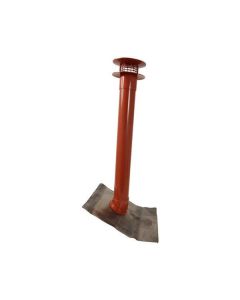 Extracteur statique d.100 rouge - Extartcr + collerette sortie de toit