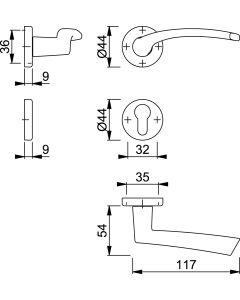 IBIZA - GARNITURE SUR ROSACE CLE I