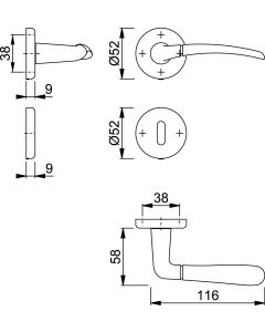 IZMIR - GARNITURE SUR ROSACE CLE L