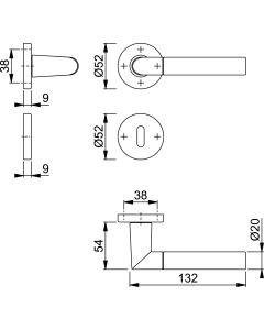 LECCE - GARNITURE SUR ROSACE CLE L