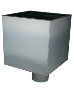 Boîte à eau - zinc naturel 20x20x20 sortie - d.80