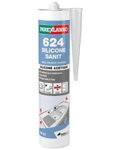 Mastic 624 SILICONE SANIT blanc - cartouche de 300 ml