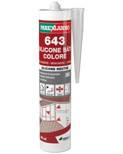 Mastic 643 SILICONE BÂTI COLORE blanc - cartouche de 300 ml